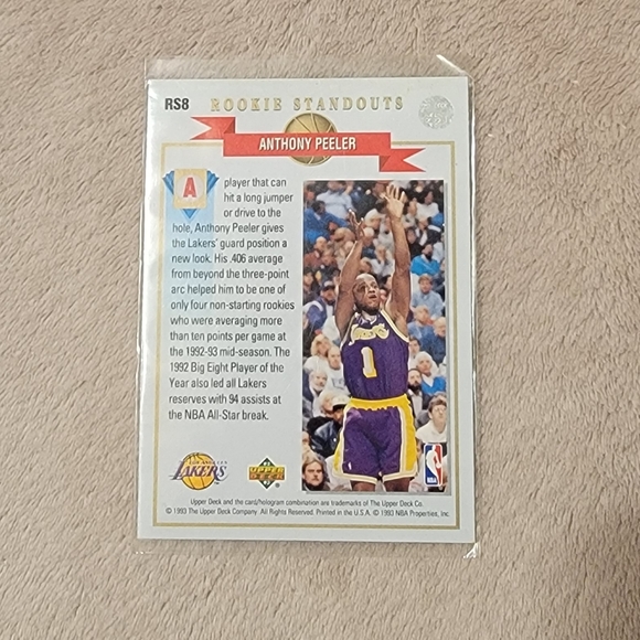 1992-93 NBA Upper Deck Anthony Peeler Rookie Standouts - Picture 2 of 2